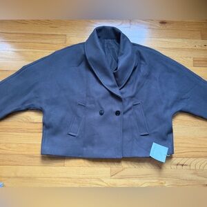 Yousify Women's Gray Double-Breasted Jacket